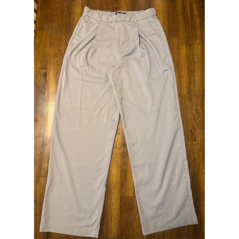 Aeropostale Womens Pleated Wide Leg Trouser Pants tan Size Medium High Rise